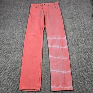 Vintage Levis 505 Jeans Mens 32x36 Red Straight Leg Made USA Bleach Dyed 90s Y2K
